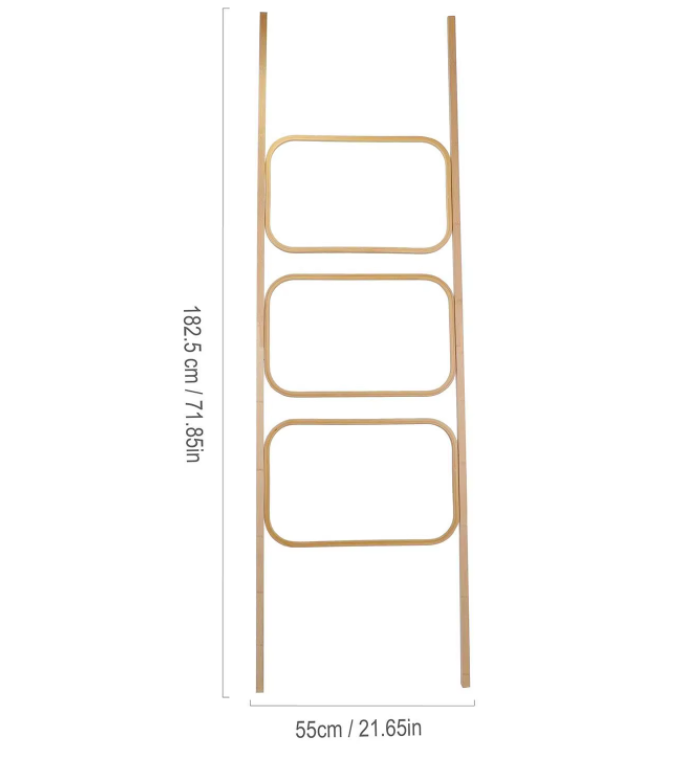 STORAGE LADDER 002 Ladder Towel Display Rack with Inclined Wall Design, Space-Saving Organizer for Living Room
